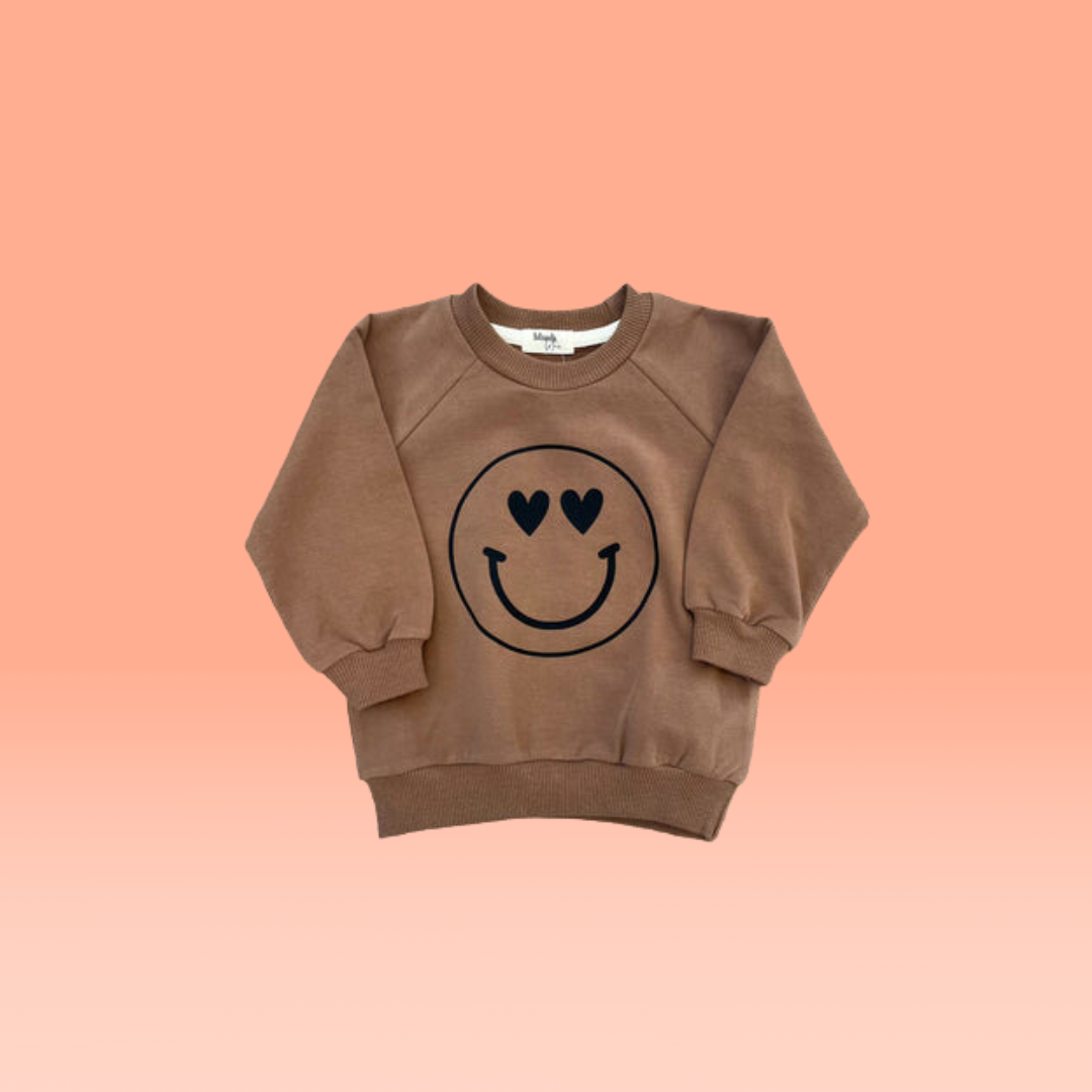 heart smiley face organic sweatshirt